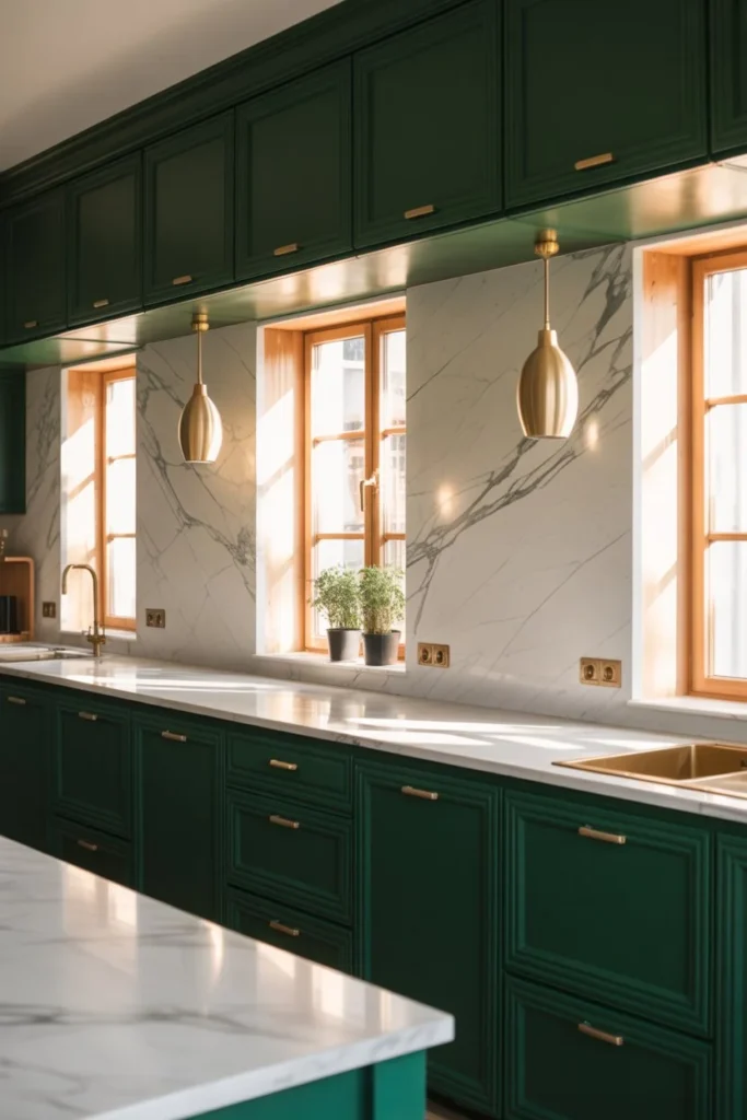 Green with Marble Countertops