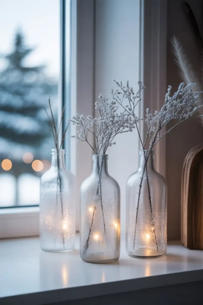 6. Painted Frosted Bottles