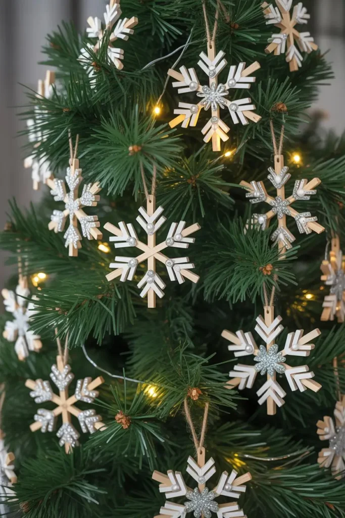 6. Popsicle Stick Snowflakes