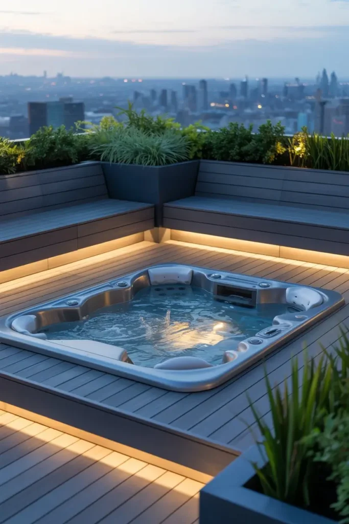 6. Rooftop Patio Hot Tub Haven