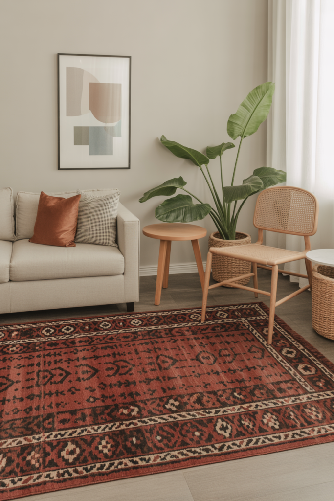 6. Try Bright Rugs to Warm the Space