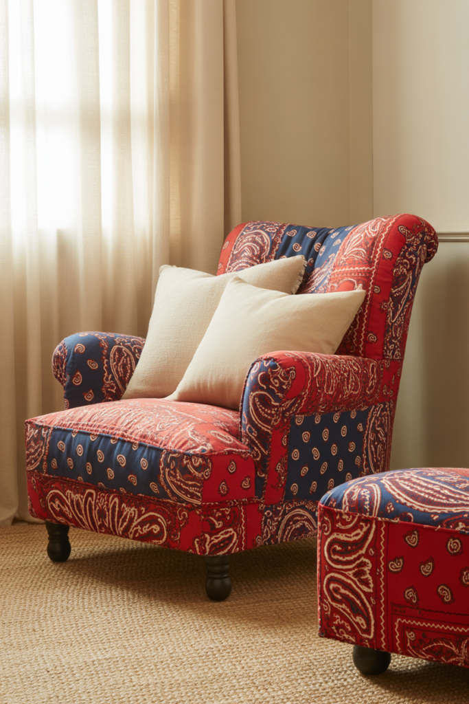 6. Upholstering Furniture with Bandana