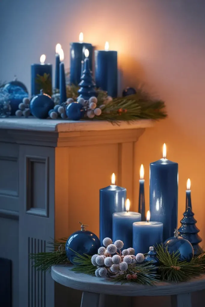 7. Blue Candle Displays