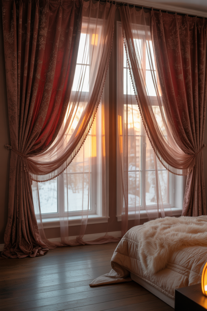 7. Layered Curtains for Privacy and Insulation