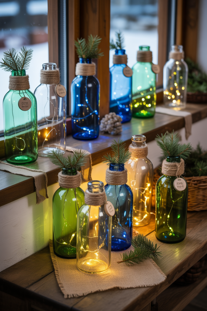 7. Recycled Bottle Lanterns