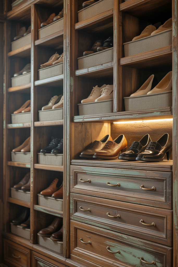 7. Vintage-Inspired Shoe Closet for Classic Homes