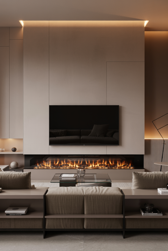 8. Floating Media Unit with LED Glow