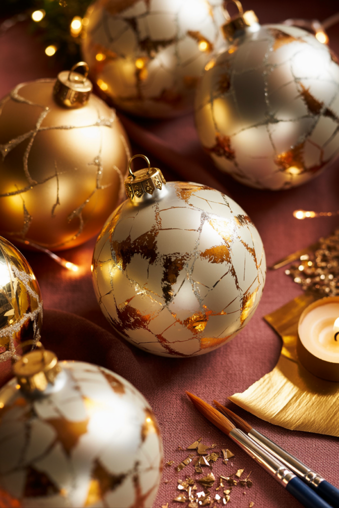 8. Metallic Foil Art Ornaments