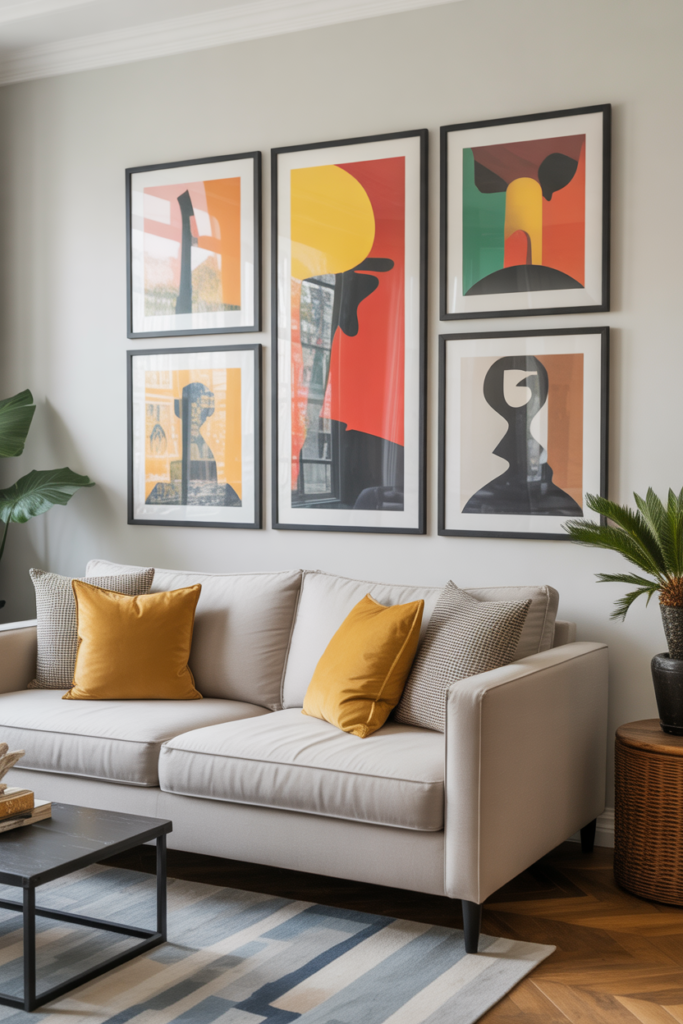 8. Mix Bright Artwork for a Bold Look