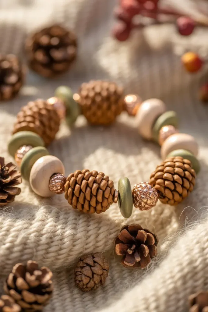 8. Pinecone-Inspired Clay Beads