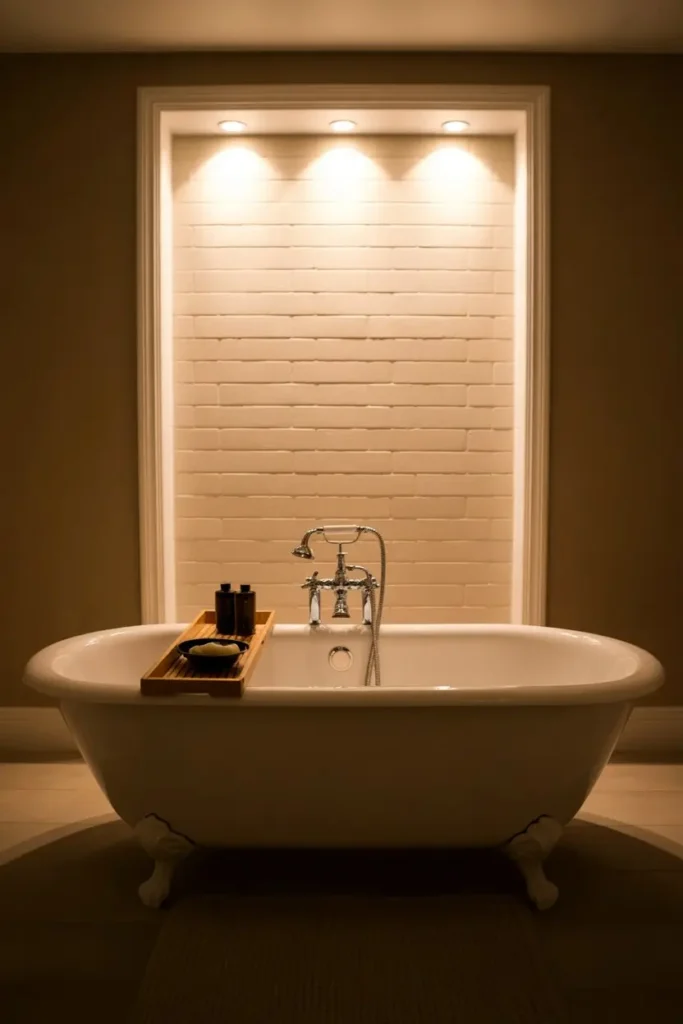 8. Recessed Lights Over a Freestanding Tub