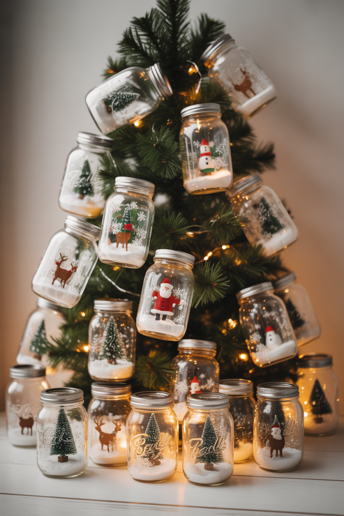 9. Mason Jar Snow Globes