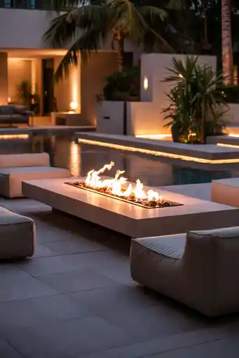 9. Poolside Fireplace with Lounge Area