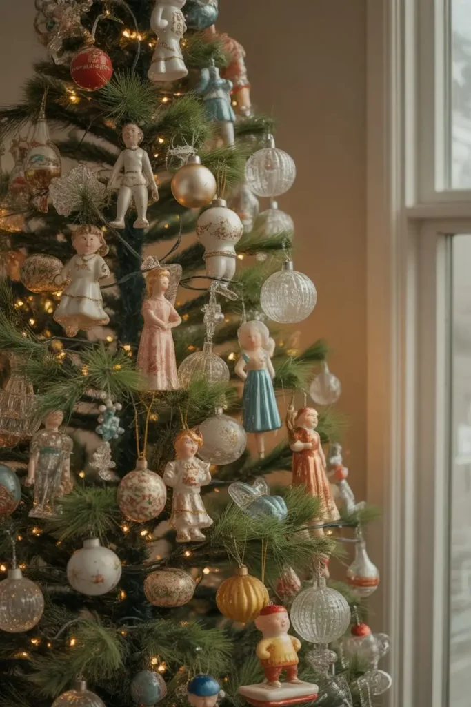 9. Retro Glass Ornaments Tree
