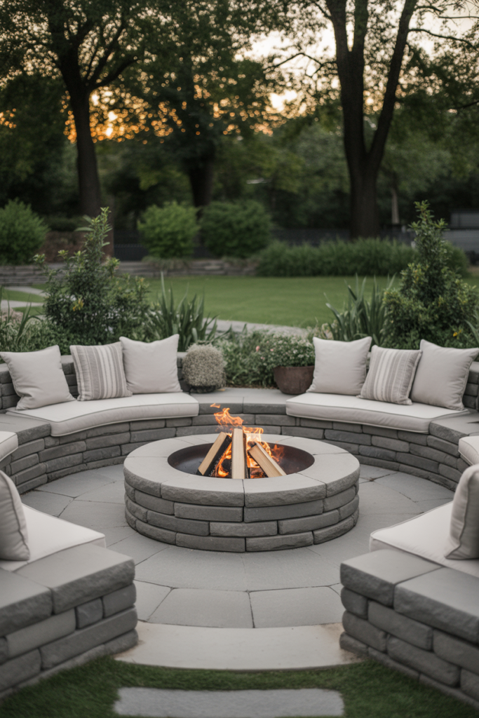 9. Stone Ring Fire Pits for Open Spaces