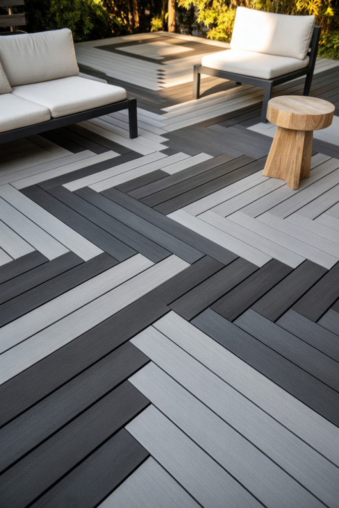 9. Two Tone Grey with Patterned Layout