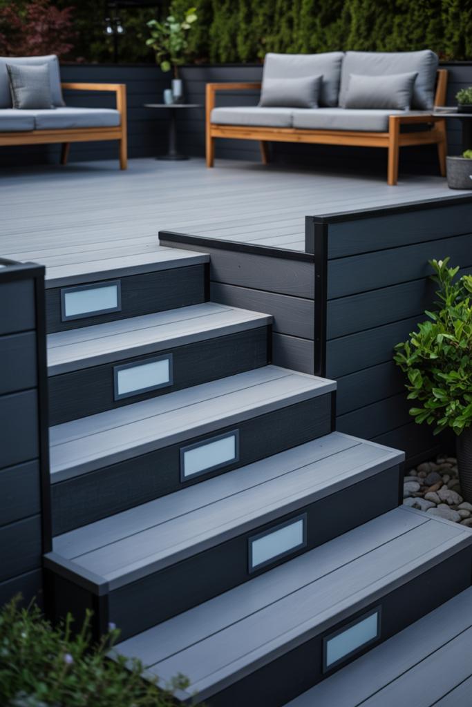 10. Charcoal Perimeter with Light Grey Steps