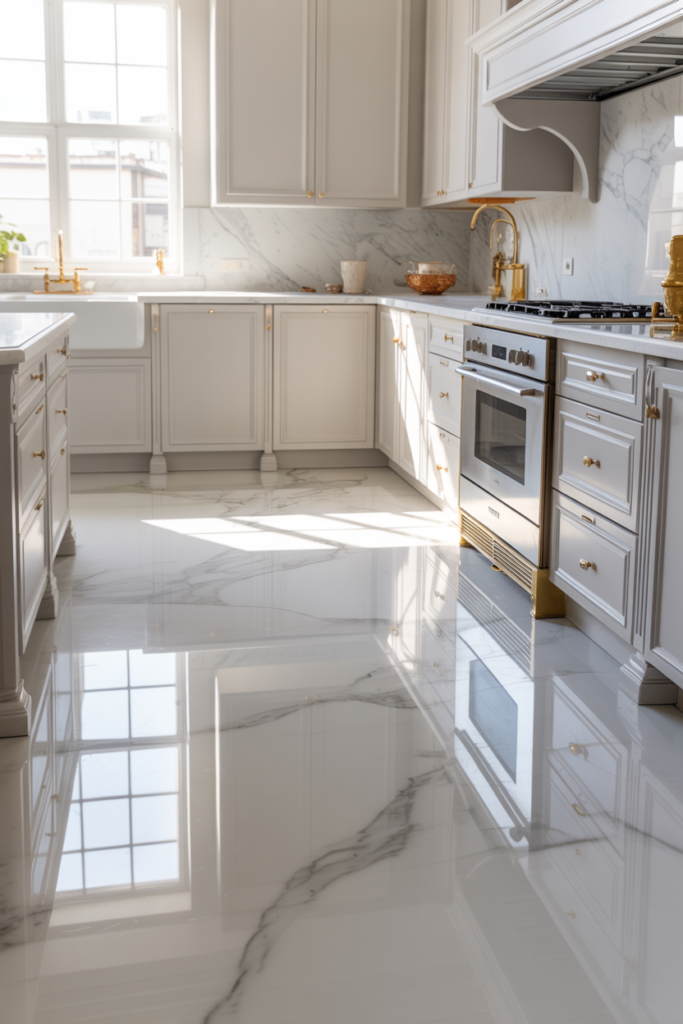 1. Classic White Marble Floors for Bright Elegance