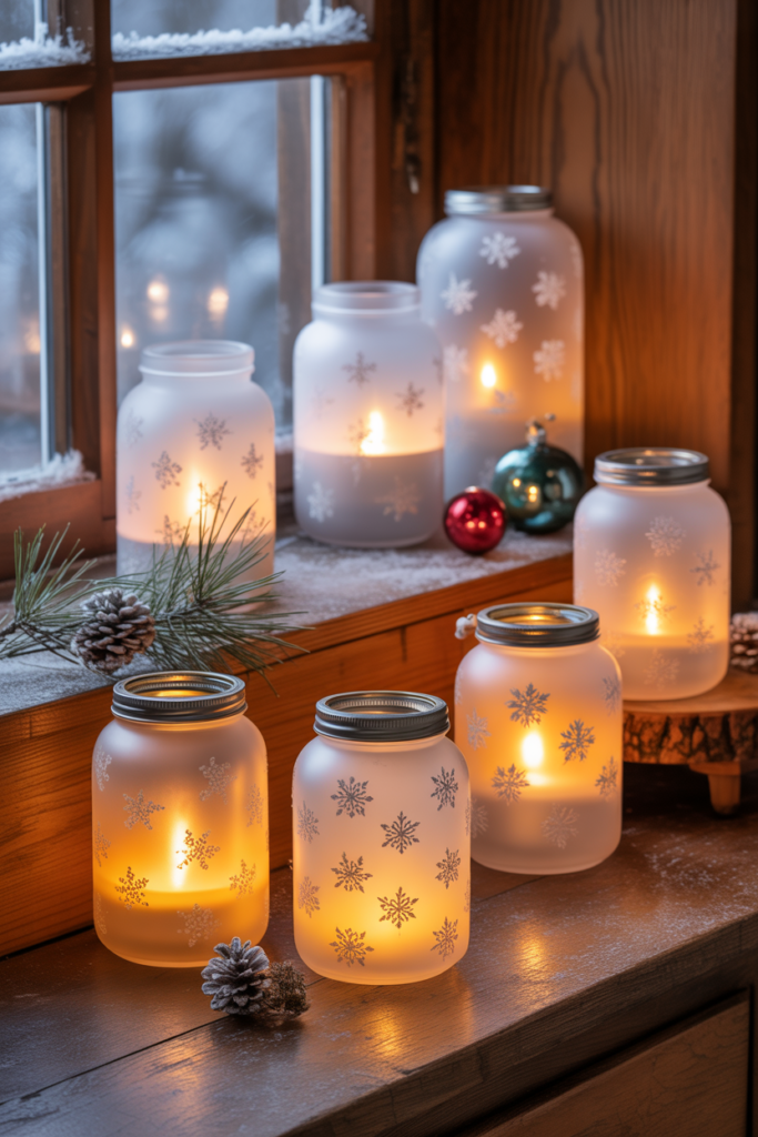 2. Frosted Glass Candle Lanterns