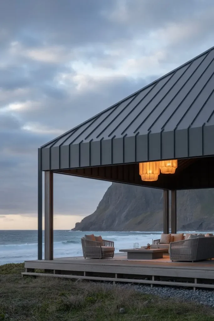 Try a Solid Roof Pavilion with Anchored Columns