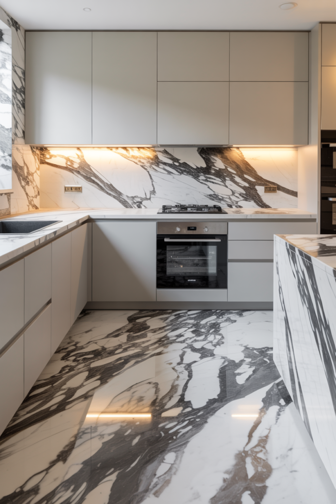 Veined Marble Floors for Natural Beauty