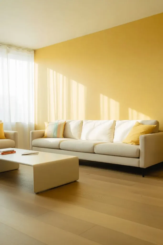 1 Soft Butter Yellow Walls for a Calm Modern Base