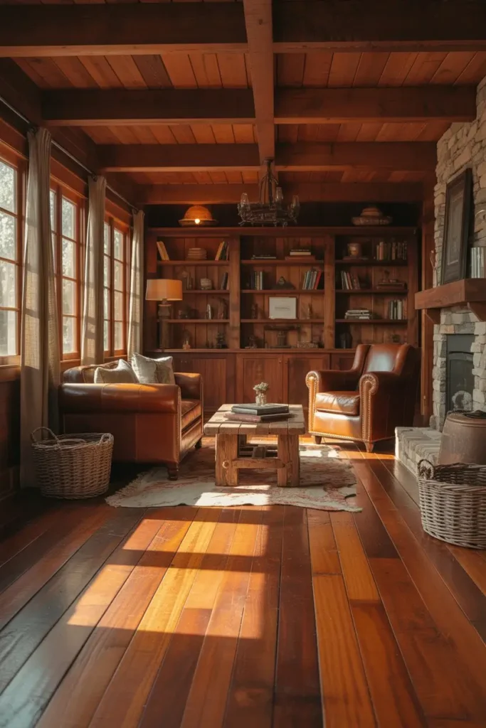 1+ Warm Wooden Accents for a Natural Cabin Feel