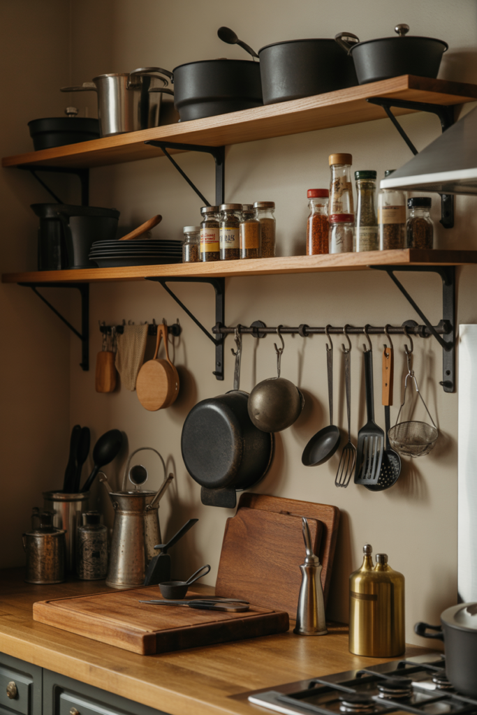 1. Cast Iron Shelving Units for Kitchen Organization