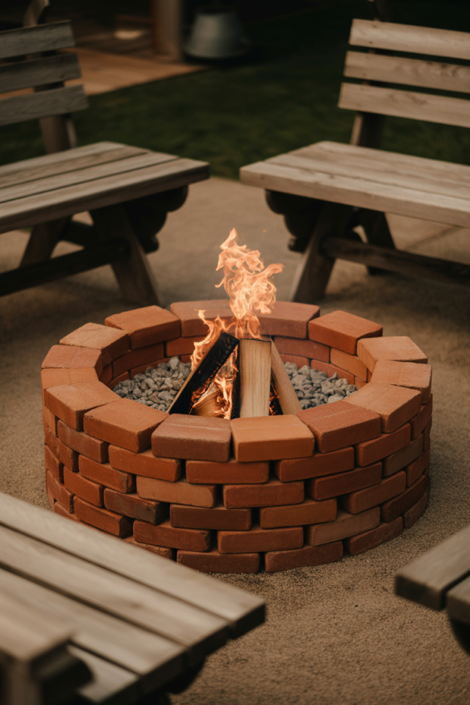 1. Classic Circular Brick Fire Pit
