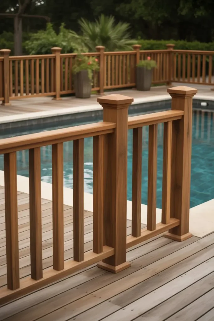 1. Classic Wood Railings