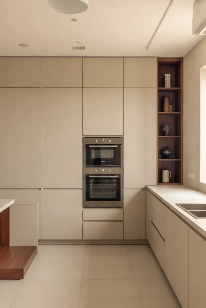 1. Floor-to-Ceiling Double Oven Cabinets