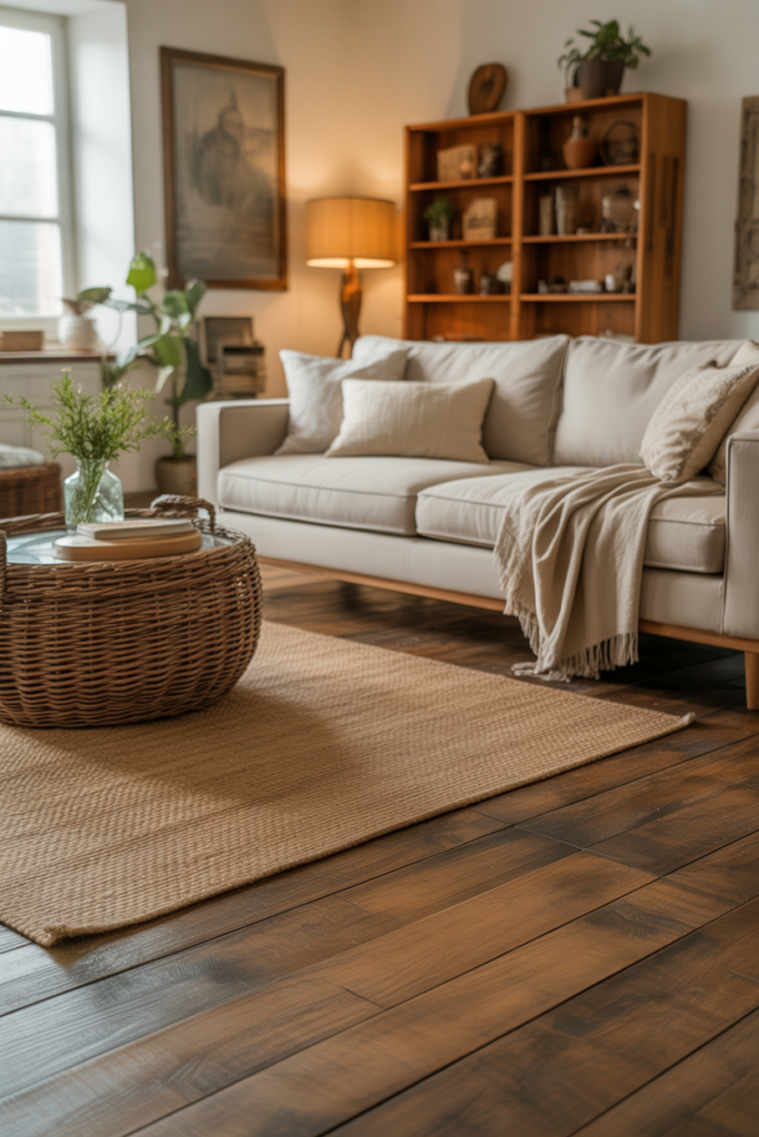 1. Warm Wooden Flooring for a Rustic Base