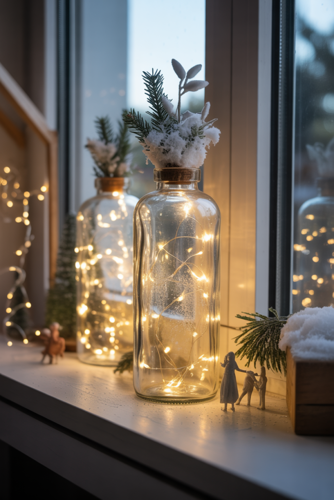 10. Fairy Lights in Glass Bottles