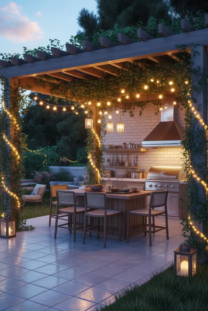 10. Pergola Covered Kitchens