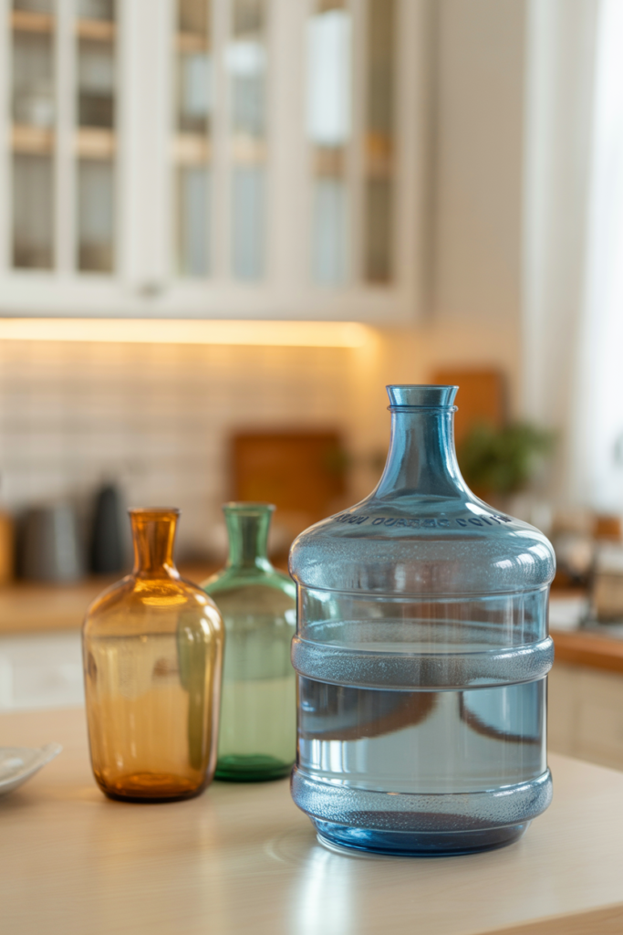 11. Color Tinted Glass Jugs for Soft Style