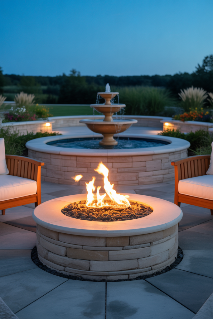 11. Elevated Patio with Fire and Water Combination