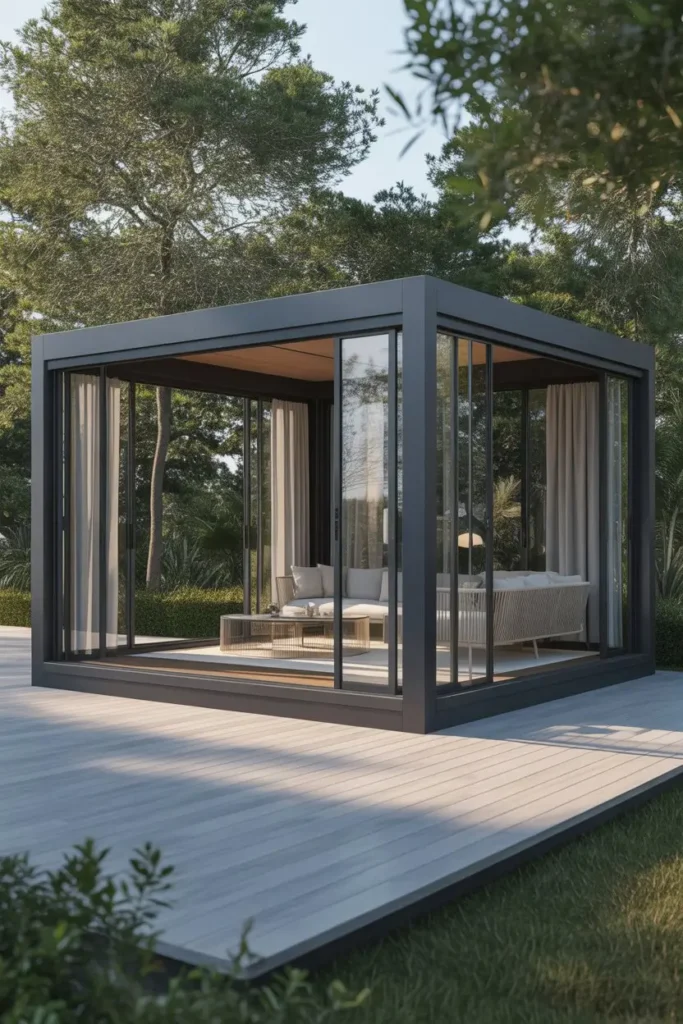 11. Gazebo with Glass or Acrylic Panels