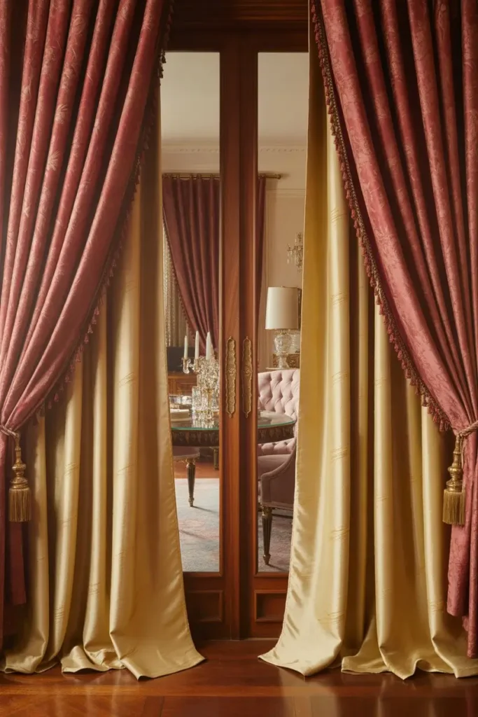 11. Hang Curtains with Upholstered Rods for a Luxurious Touch