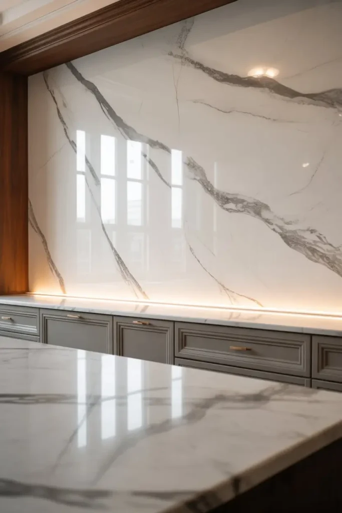 11. Marble Slab Backsplashes