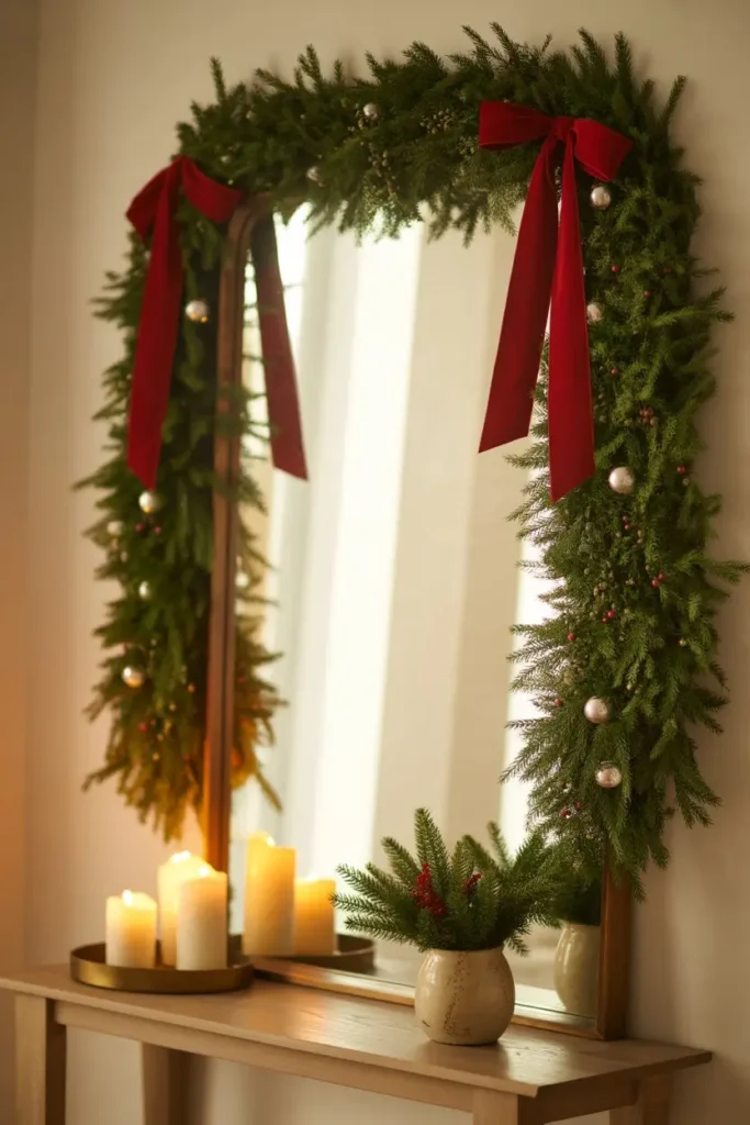 11. Mirror With Holiday Trim
