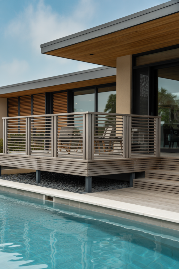 11. Modern Horizontal Slat Railings
