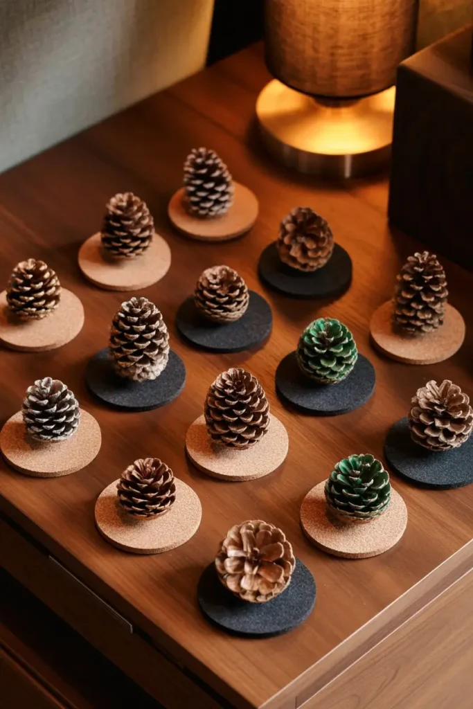 11. Pine Cone Coasters