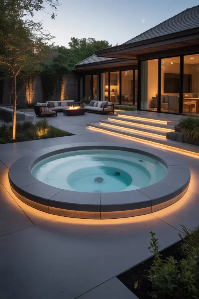 12. Hot Tub Integrated with Patio Space