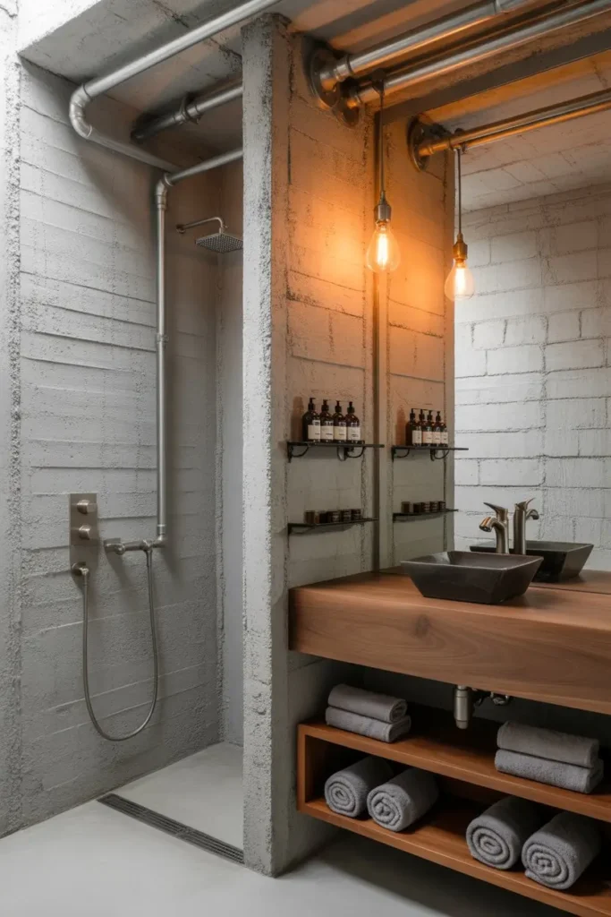 12. Industrial Style Bathrooms
