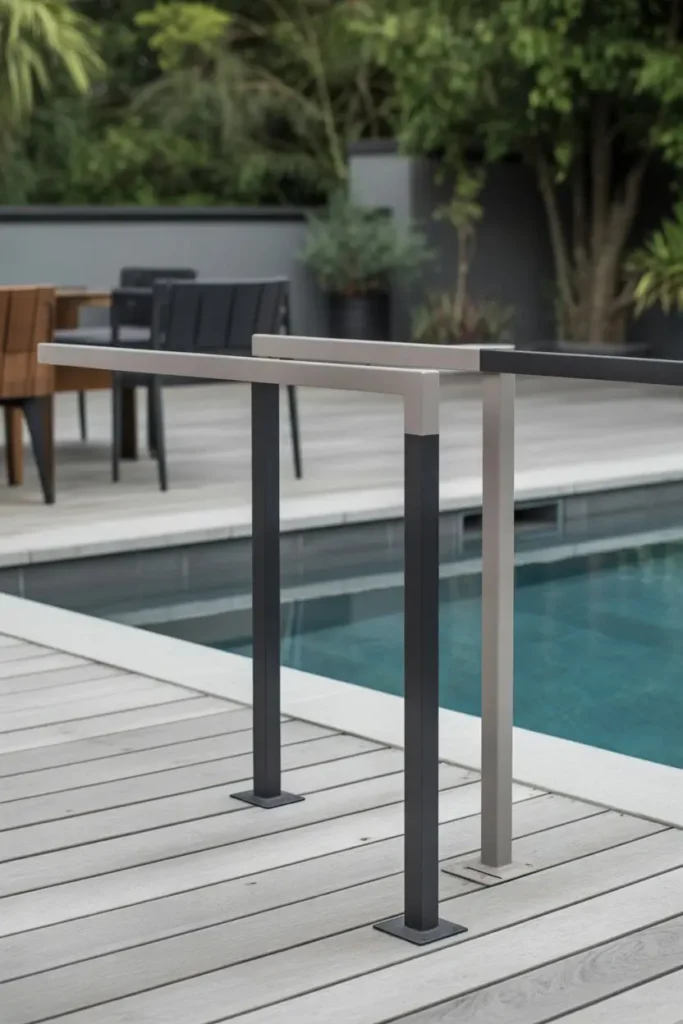 12. Minimalist Metal Railings