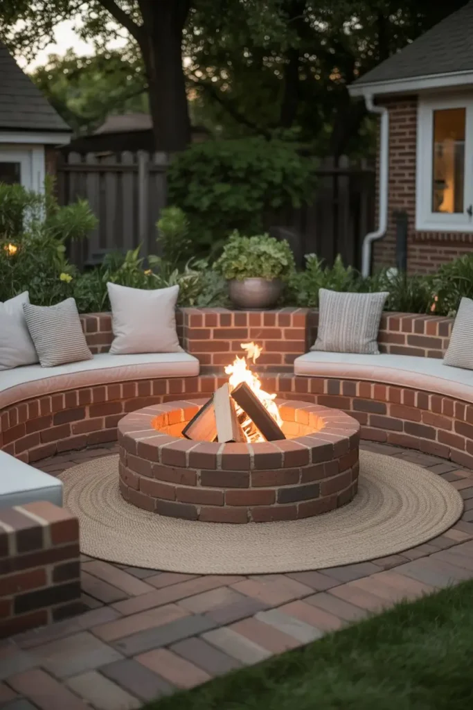 12. Semi-Circular Brick Fire Pit