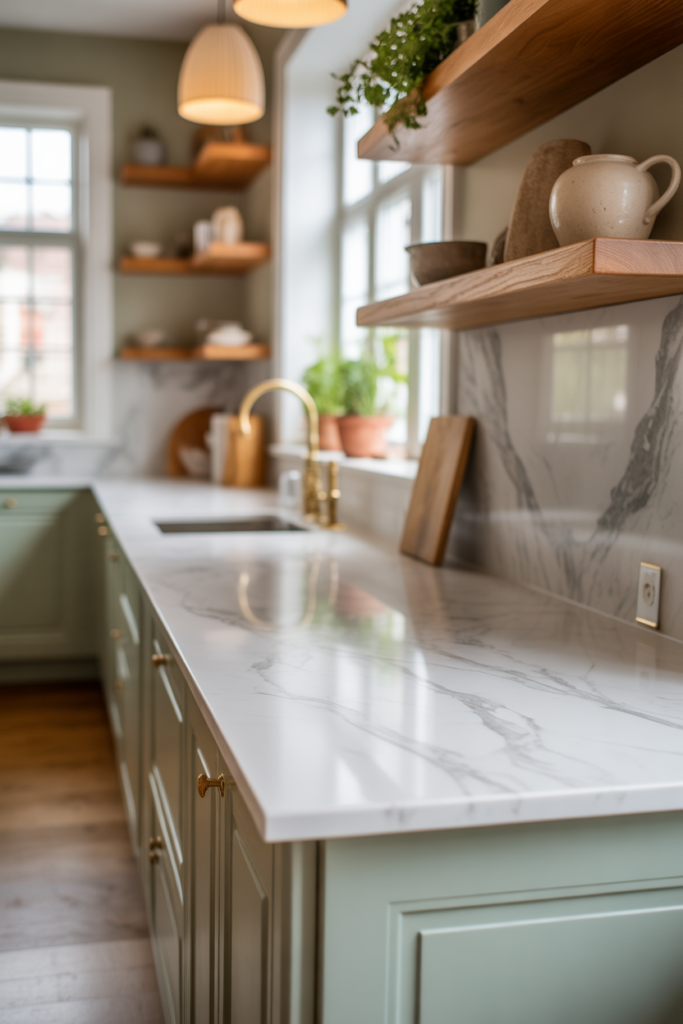 12. White Marble with Subtle Veins for Understated Luxury