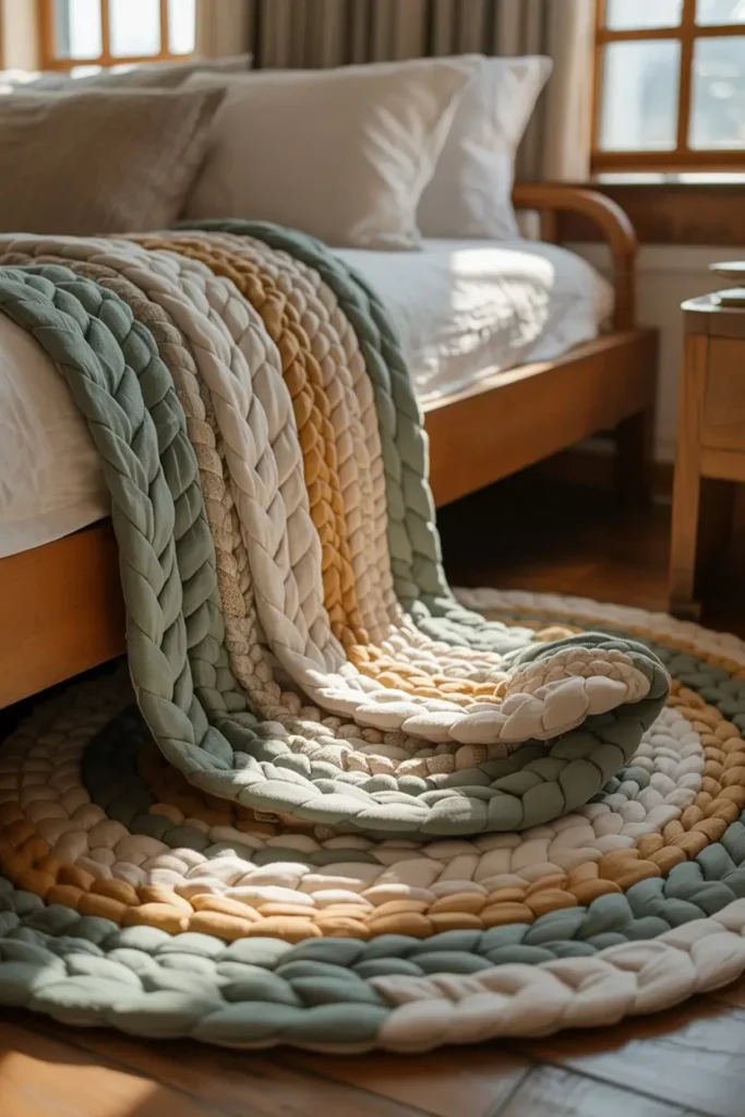 13 Soft DIY Rug Using Fabric Layers
