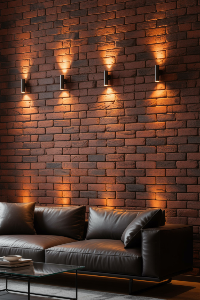 13. Brick Wall with Integrated Lighting