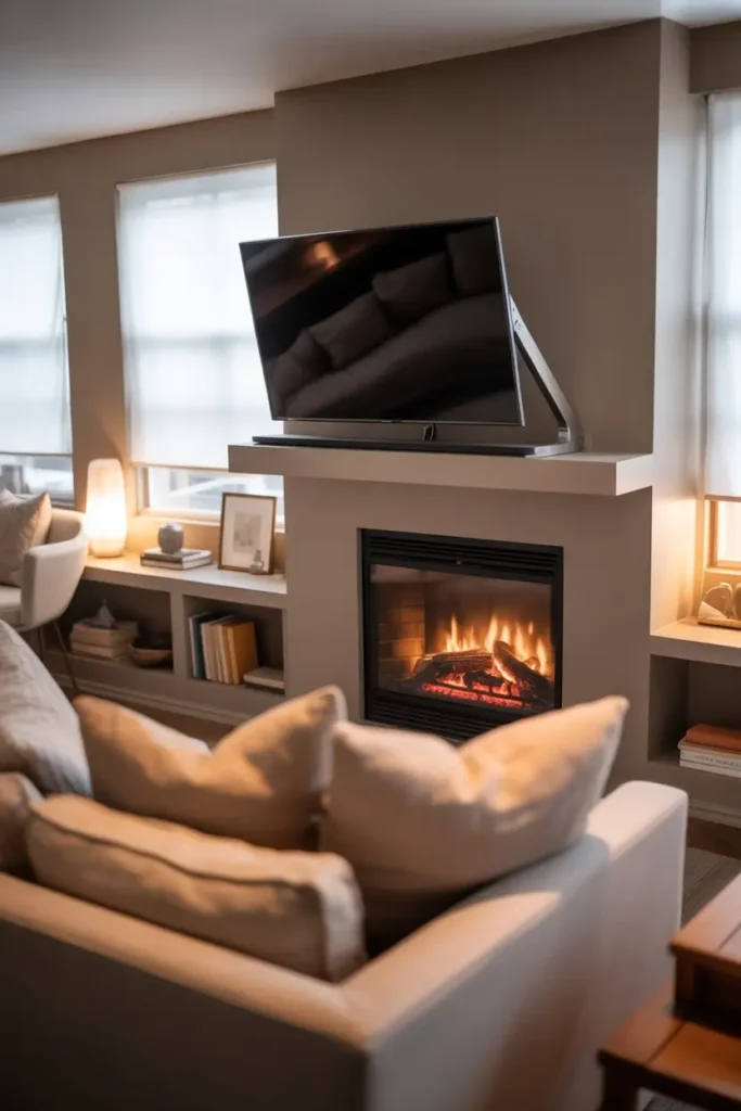 13. Corner Fireplace With Angled TV